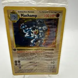 Pokemon Card MINT - SEALED 1st Edition Machamp Base Set Holo Rare 8/102 - Image 2