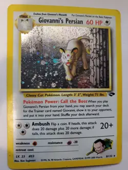 Giovanni's Persian Gym Holo Pokemon Card Base Jungle Fossil WOTC NM U - Image 1