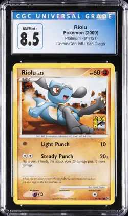 2009 POKEMON PLATINUM COMIC-CON INTERNATIONAL SAN DIEGO #91 RIOLU CGC 8.5 - Image 1