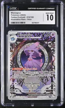 CGC Gem Mint 10 Mismagius 212/193 Illustration Rare Pokemon Paldea Evolved - Image 3