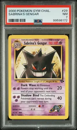 2000 POKEMON GYM CHALLENGE #29 SABRINA'S GENGAR PSA 7 - Image 1