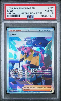 2024 POKEMON PAF EN-PALDEAN FATES SPECIAL ILLUSTRATION RARE #237 IONO PSA 8 - Image 1