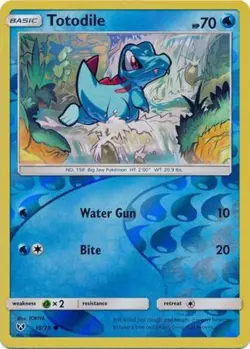 Pokemon - Totodile - 18/73 - Common - Reverse Holo - Sun & Moon Shining Legends - Image 1