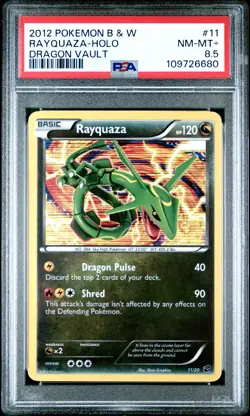 2012 POKEMON B&W DRAGON VAULT #11 RAYQUAZA-HOLO PSA 8.5 - Image 1