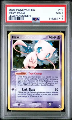 2006 POKEMON EX LEGEND MAKER #10 MEW-HOLO PSA 9 - Image 1