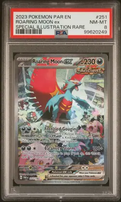 2023 POKEMON PAR EN-PARADOX RIFT SPECIAL ILLUSTRATION RARE ROARING MOON EX PSA 8 - Image 1