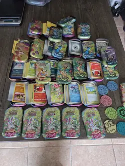 Pokemon Prismatic Evolutions Mini Tin Set HUGE LOT Of 20 LOTS OF CARDS COINS - Image 1