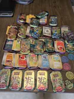 Pokemon Prismatic Evolutions Mini Tin Set HUGE LOT Of 20 LOTS OF CARDS COINS - Image 3