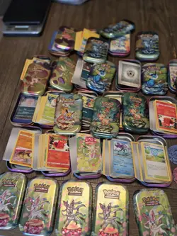 Pokemon Prismatic Evolutions Mini Tin Set HUGE LOT Of 20 LOTS OF CARDS COINS - Image 4