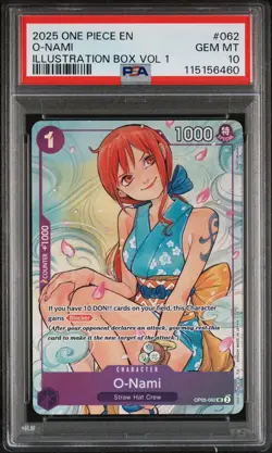 One Piece Illustration Box Promo Cards Vol 1 & 2 Sequential PSA 10 Set Nami Boa - Image 4
