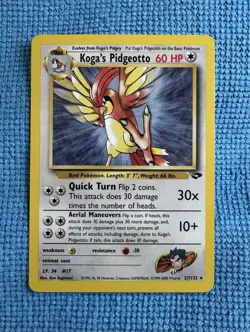 Pokemon TCG Koga's Pidgeotto Gym Challenge 27/132, Regular Unlimited Rare Card - Image 1