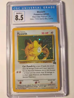 Meowth Pokemon (2000) Black Star Promos 10 Holo TCG Game Boy Game CGC Mint 8.5 - Image 1