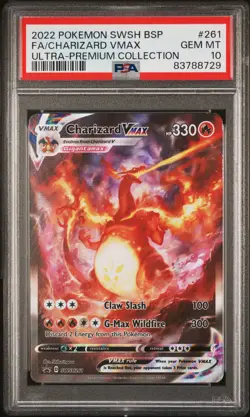 2022 POKEMON SWSH BLACK STAR PROMO #261 FULL ART/CHARIZARD VMAX PSA 10 - Image 1