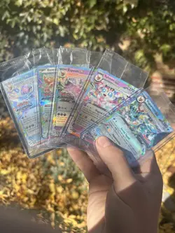 LOT OF 5 Prismatic Evolutions Stamped Surprise Box Sealed Promo Pokemon Cards - Image 1