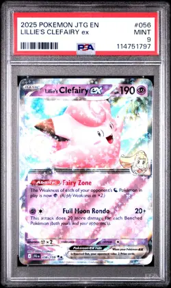 2025 POKEMON JTG EN-JOURNEY TOGETHER #056 LILLIE'S CLEFAIRY EX PSA 9 - Image 1