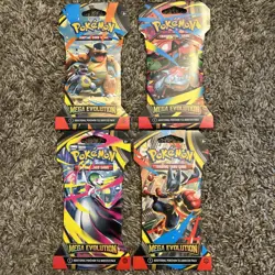 Mega Evolution Sleeved Booster Pack Art Set - Sealed Pokemon Blister Packs - Image 1