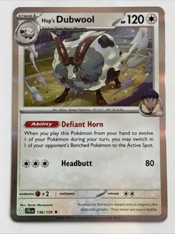 Pokemon TCG Journey Together Hop's Dubwool Holofoil 136/159 NM Rare - Image 1