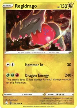 Regidrago 124/203 Cosmos Holo Rare Evolving Skies Mint Pokemon Card - Image 1