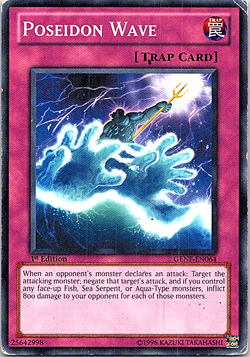 Poseidon Wave GENF-EN064 Yu-Gi-Oh! Heavy Play 1st Edition - Image 1
