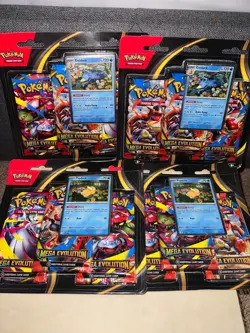 Lot of 4 Packs of Pokemon Mega Evolution - 3 Pack Blister with Promo Card - Image 3