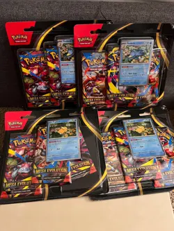 Lot of 4 Packs of Pokemon Mega Evolution - 3 Pack Blister with Promo Card - Image 5