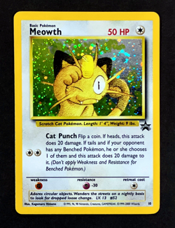 2000 Pokemon MEOWTH Game Boy BLACK STAR PROMO Rare HOLO Foil GB Card #10 WotC EX - Image 1