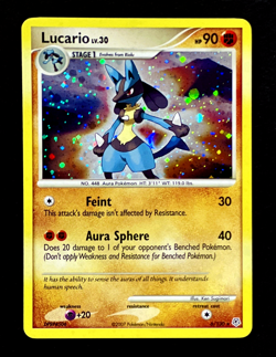 2007 Pokemon LUCARIO Diamond & Pearl Base Set Series HOLO Foil Rare Card 6/130 - Image 1