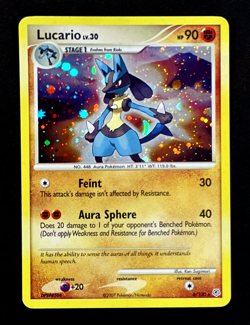 2007 Pokemon LUCARIO Diamond & Pearl Base Set Series HOLO Foil Rare Card 6/130 - Image 2
