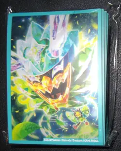 Pokemon Center Card Game Sleeve TERASTALl OGERPON Green Premium Gloss 64 sleeves - Image 1