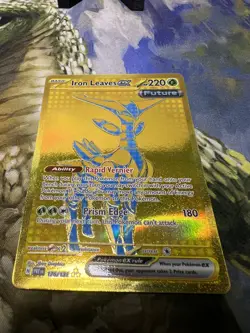 Pokemon Prismatic Evolutions Iron Leaves EX Card 176/131 Gold Hyper Rare (NM) - Image 2