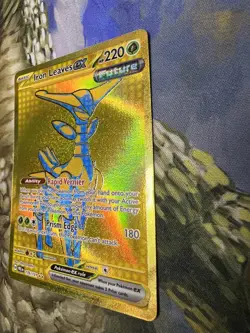 Pokemon Prismatic Evolutions Iron Leaves EX Card 176/131 Gold Hyper Rare (NM) - Image 4