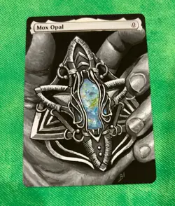 Mox Opal MTG Altered art MAGIC Hand Painted Card -art-dark- - Image 1