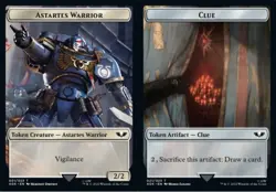 Astartes Warrior (001) // Clue Double-Sided Token Magic mtg Moderate Play, Engli - Image 1