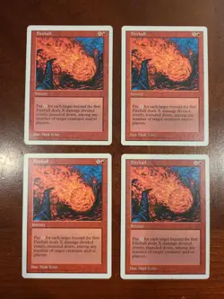 4x Fireball 5th Edition Magic Gathering MtG Old School Premodern X EDH Commander - Image 1