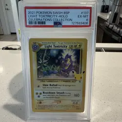 Light Toxtricity SWSH137 Celebrations Holo Black Star Promo Pokemon TCG PSA 6 - Image 1