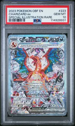 2023 POKEMON OBF EN-OBSIDIAN FLAMES #223 CHARIZARD EX PSA 10 - Image 1