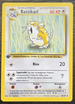 1st Edition GERMAN Raticate 40/102 Pokemon TCG WOTC Base Set MINT - Image 1