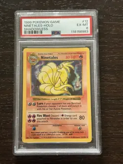 Pokemon Ninetales Holo Rare Shadowless Base Set 12/102 PSA 7 NM Vintage WOTC - Image 1