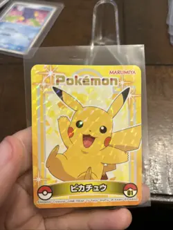 S1674 Pikachu Holo Japanese Pokemon Marumiya Sticker No.01 - Image 1