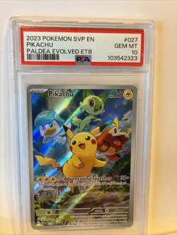 PSA 10 Pikachu 027 SVP 2023 Pokemon Paldea Evolved ETB Black Star Promo GEM MINT - Image 1