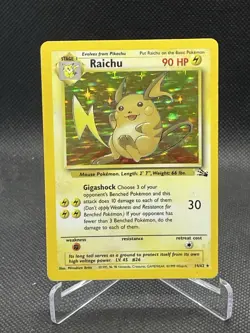 Pokemon Fossil Set - Raichu 14/62 Holo - WOTC - MP - Image 1