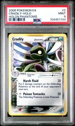 2006 POKEMON EX HOLON PHANTOMS #2 CRADILY-HOLO PSA 9 - Image 1