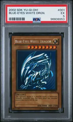 2002 YU-GI-OH! STARTER DECK: KAIBA #001 BLUE-EYES WHITE DRAGON PSA 5 - Image 1
