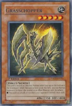 Yugioh - Grasschopper - 1st Edition - Rare NM - Plus Free Holographic Card - Image 1
