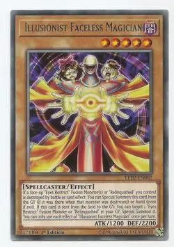 Illusionist Faceless Magician LED2-EN002 Rare - 1st Edition Yugioh - Image 1