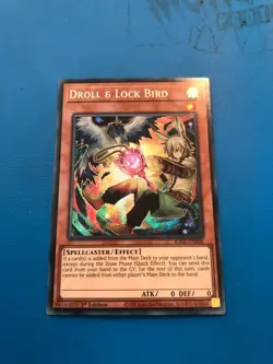 YUGIOH Secret Rare Droll & Lock Bird RA02-EN006 1st Edition ALT ART - Image 1