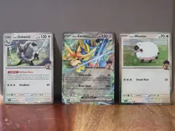 Hop’s Zacian Ex Box Promo Cards Lot, Zacian EX, Dubwool, Wooloo - Image 1
