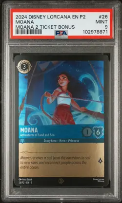Moana - Adventurer of Land and Sea 26 Disney Lorcana Promo Cards - PSA 9 - Image 3