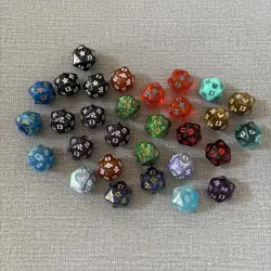 MAGIC Huge Lot Of 30 Die Dice Final Fantasy Crystal Blue And So Much More MTG - Image 1