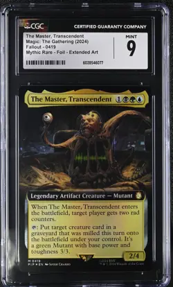THE MASTER, TRANSCENDENT Fallout Extended Art Foil Mythic CGC 9 MTG - Image 1